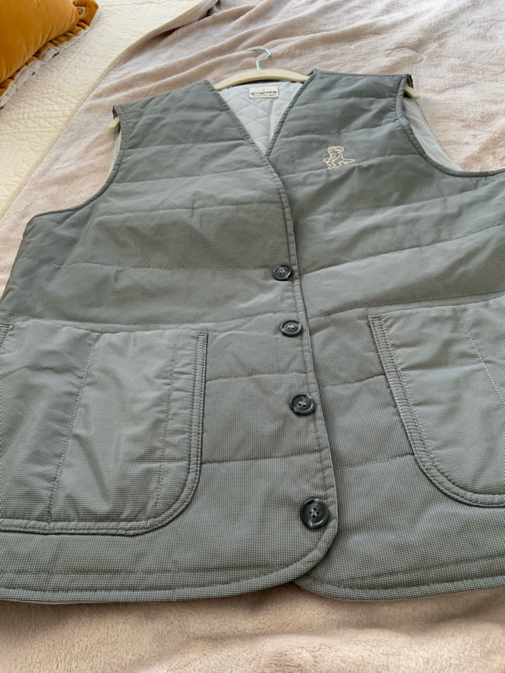 Ementa Men's Quilted Button-Front Vest In Gray Xl